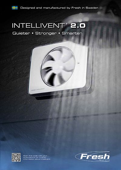 Fresh Intellivent 2.0 εξαεριστήρας μπάνιου επιτοίχιος black 100mm-125mm