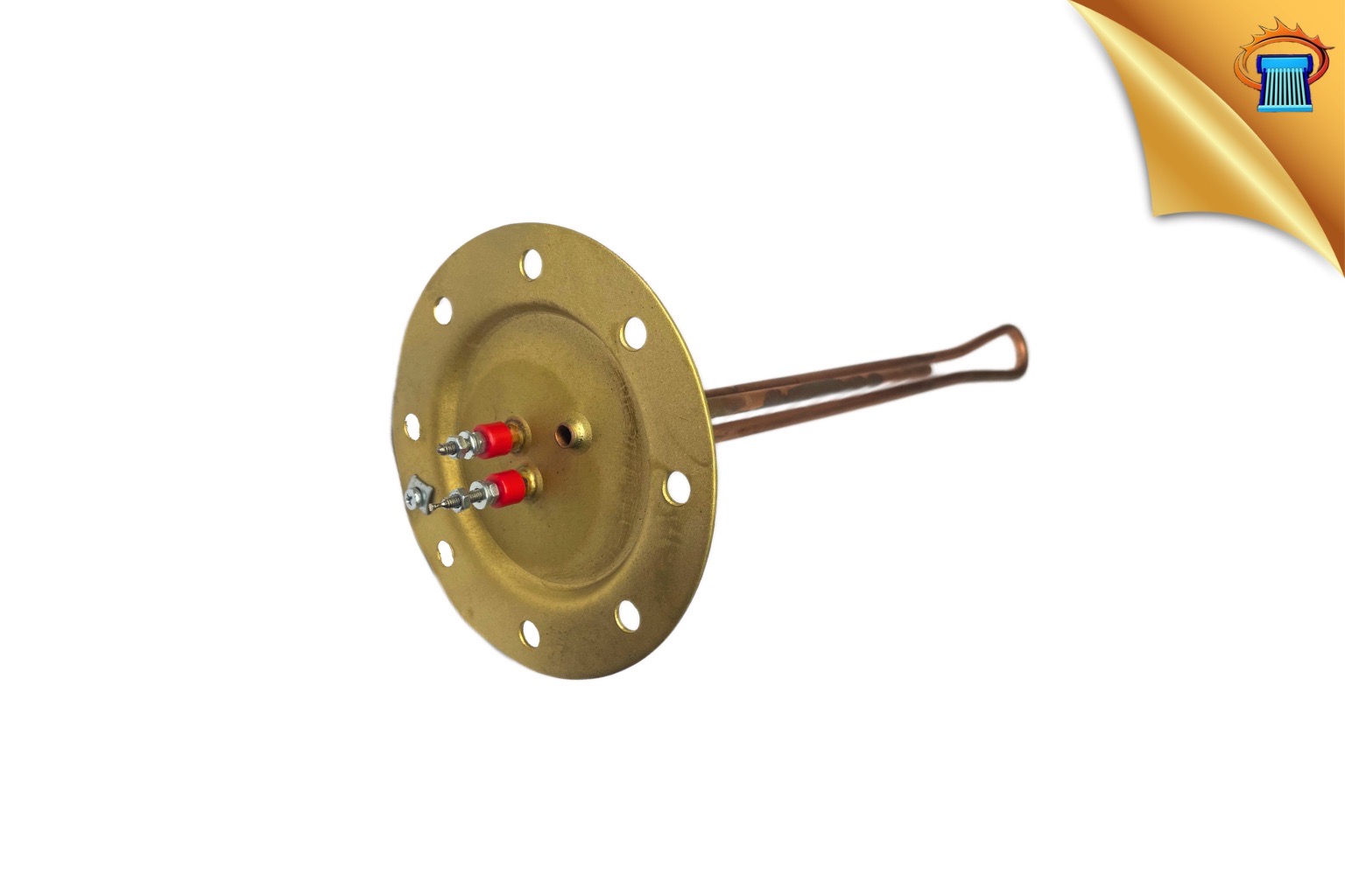 Αντίσταση ηλιακού θερμοσίφωνα Φ140 8 τρύπες ορειχάλκινη ίσια 